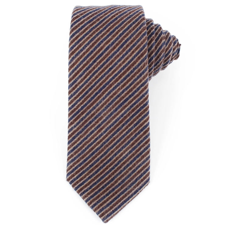 Dacheng Winter Designer Thick Gravatas Striped Mens Necktie Brushed Silk Tie