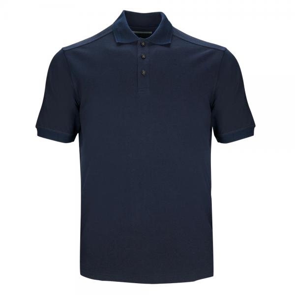 Men's Regular-fit Silk Cotton Navy Polo Shirt