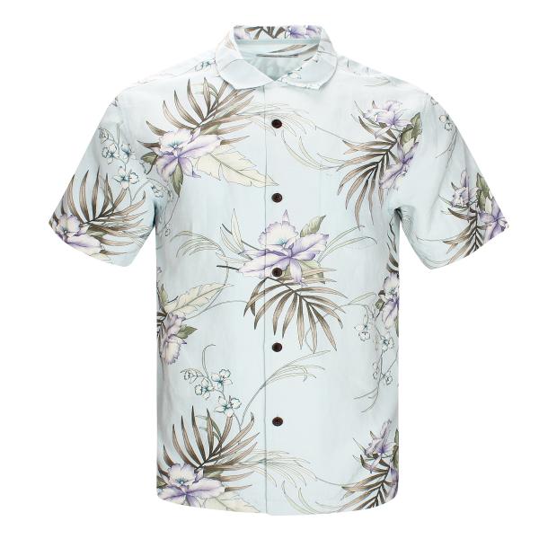 Men's Relaxed-Fit Printing Hawaiian Light Blue Shirt