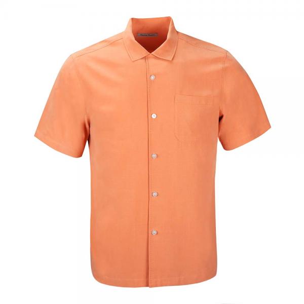 Men's Short Sleeve Relaxed-fit Pigment Orange Shirt 