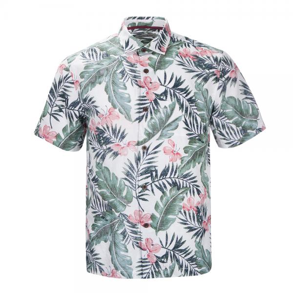 MMen's Summer Hawaiian Shirts Single Breasted Light Beach Shirts Short Sleeve Breathable Shirts