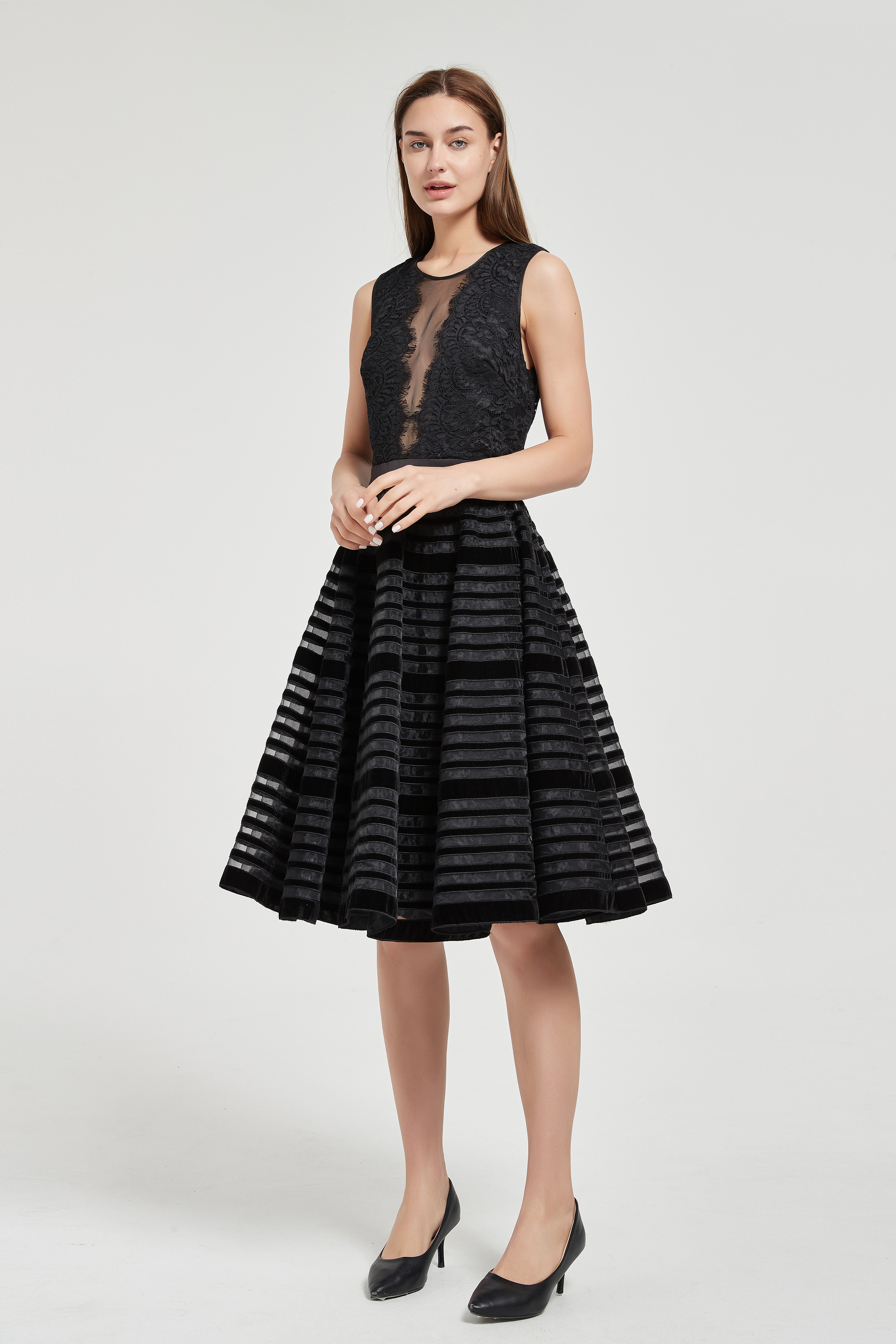 Women's Black Lace Sleeveless Dress