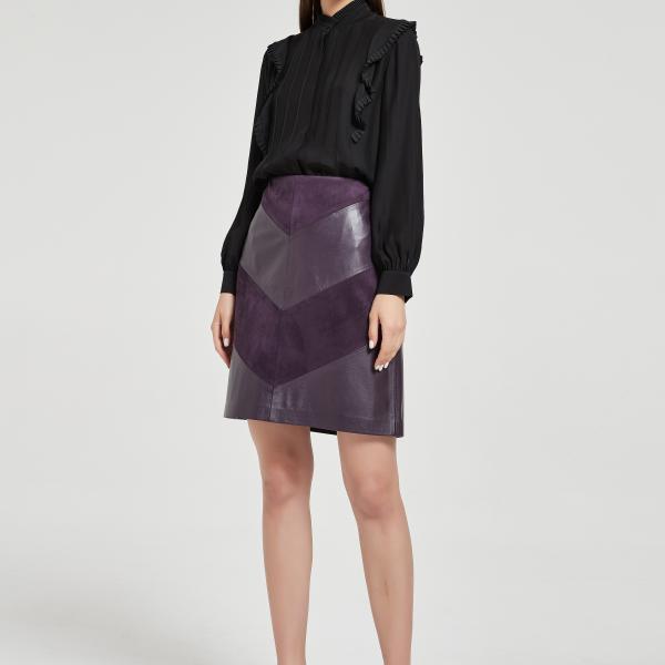 Purple Chamois Skirt For Fashion Lady