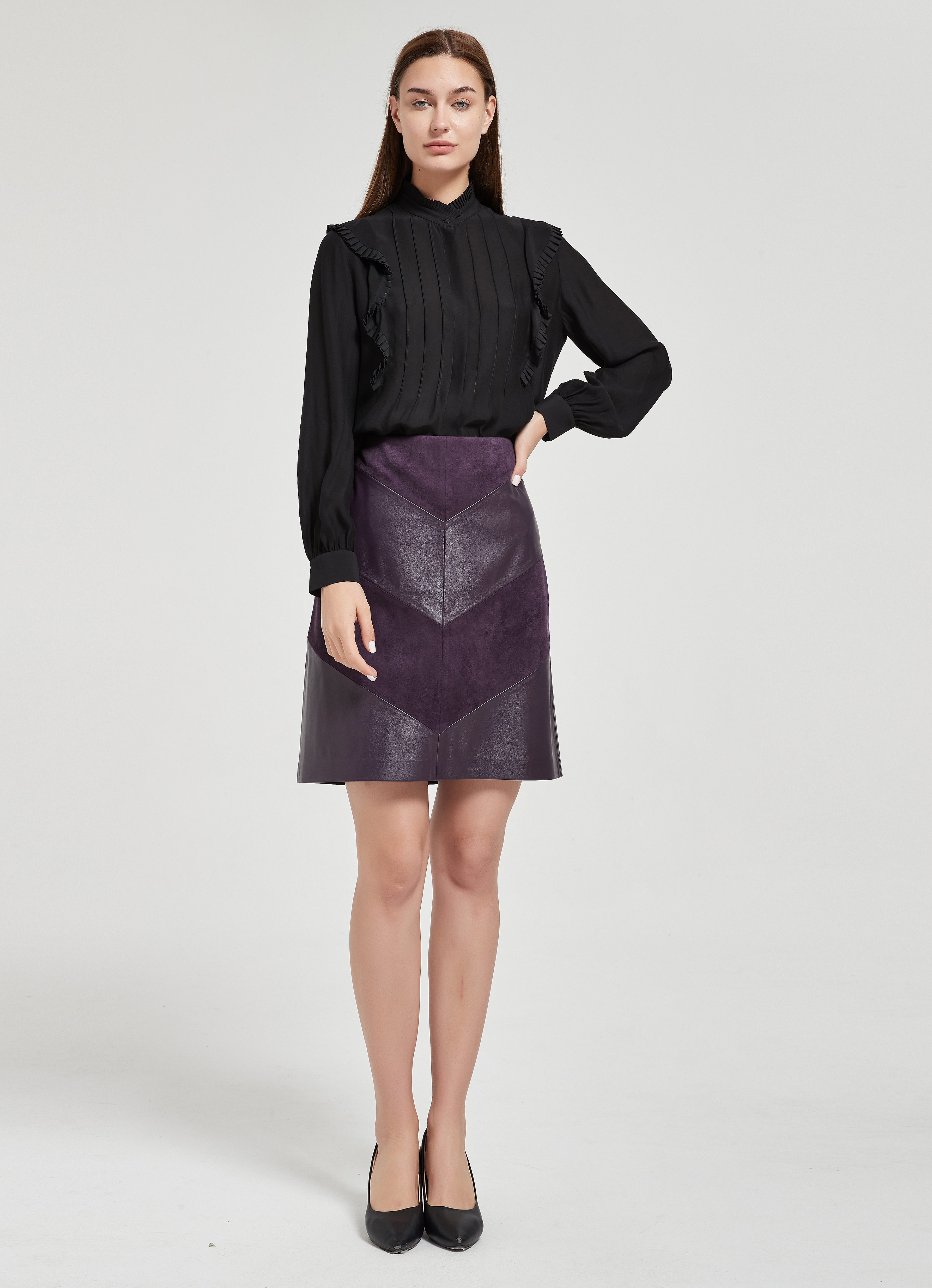 Purple Chamois Skirt For Fashion Lady